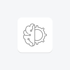 Brian Simulation thinline icon , vector, pixel perfect, illustrator file