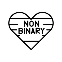 Non-binary line icon. Vector isolated element.
