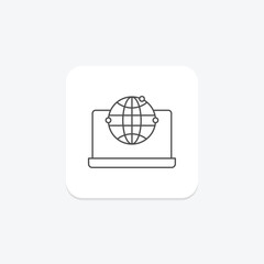 World Working thinline icon , vector, pixel perfect, illustrator file