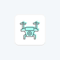 Ai Drone color shadow thinline icon , vector, pixel perfect, illustrator file