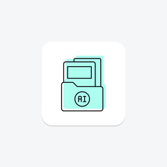 Ai Document color shadow thinline icon , vector, pixel perfect, illustrator file