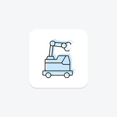 Mobile Robot color shadow thinline icon , vector, pixel perfect, illustrator file
