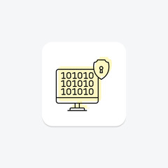 Binary Encryption color shadow thinline icon , vector, pixel perfect, illustrator file