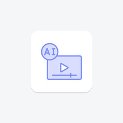 Ai Video Generation duotone line icon , vector, pixel perfect, illustrator file