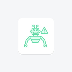 Robot Error duotone line icon , vector, pixel perfect, illustrator file