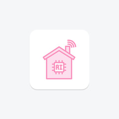 Smart Home duotone line icon , vector, pixel perfect, illustrator file