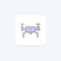 Ai Drone lineal color icon , vector, pixel perfect, illustrator file