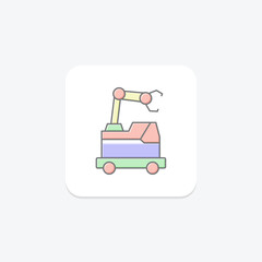 Mobile Robot lineal color icon , vector, pixel perfect, illustrator file