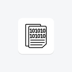 Binary Code line icon , vector, pixel perfect, illustrator file