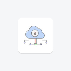 Cloud Access lineal color icon , vector, pixel perfect, illustrator file