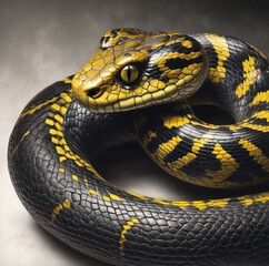 Fototapeta premium Realistic illustration of snake body with shiny skin patern.