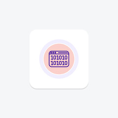 Binary Network color circle icon , vector, pixel perfect, illustrator file