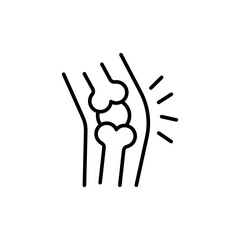 Osteoporosis leg outline icons, minimalist vector illustration ,simple transparent graphic element .Isolated on white background