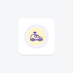 Driverless Vehicle color circle icon , vector, pixel perfect, illustrator file