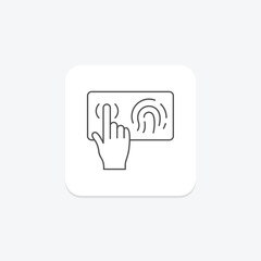 Fingerprint Screen thinline icon , vector, pixel perfect, illustrator file