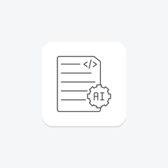 Code File thinline icon , vector, pixel perfect, illustrator file