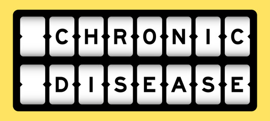 Black color in word chronic disease on slot banner with yellow color background