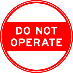 Red color round seal sticker in word do not operate on white background
