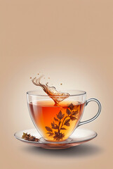 illustrazione di tazza da the con copy space
