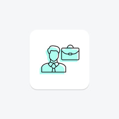 Ai Career color shadow thinline icon , vector, pixel perfect, illustrator file