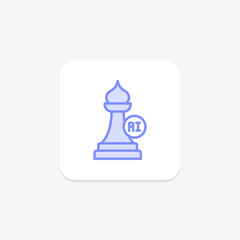 Ai Chess duotone line icon , vector, pixel perfect, illustrator file