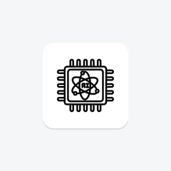Quantum Computing line icon , vector, pixel perfect, illustrator file
