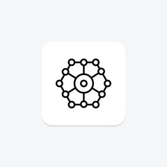 Bayesian Network line icon , vector, pixel perfect, illustrator file