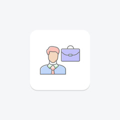 Ai Career lineal color icon , vector, pixel perfect, illustrator file