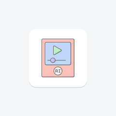 Ai Course lineal color icon , vector, pixel perfect, illustrator file