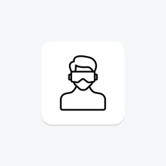 Fototapeta premium Virtual Reality line icon , vector, pixel perfect, illustrator file