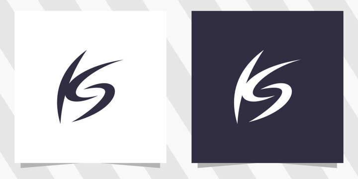 letter ks sk logo design vector