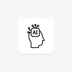 Ai Learning line icon , vector, pixel perfect, illustrator file