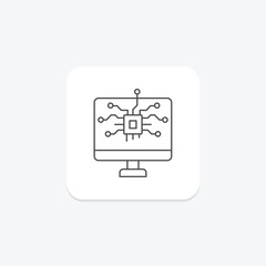 Ai Online thinline icon , vector, pixel perfect, illustrator file