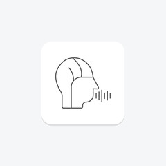 Speech Recognition thinline icon , vector, pixel perfect, illustrator file