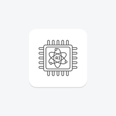 Quantum Computing thinline icon , vector, pixel perfect, illustrator file