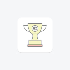 Ai Achievement lineal color icon , vector, pixel perfect, illustrator file