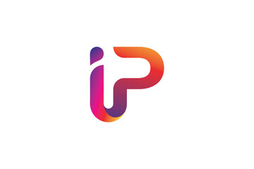 IP letter ip logo icon