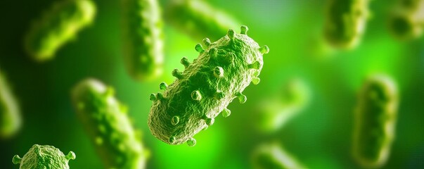 Fototapeta premium Resistant bacteria colony thriving in healthcare setting, 3D illustration