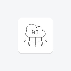 Cloud Computing thinline icon , vector, pixel perfect, illustrator file