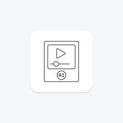 Ai Course thinline icon , vector, pixel perfect, illustrator file