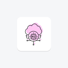 Ai Cloud Platform color shadow thinline icon , vector, pixel perfect, illustrator file