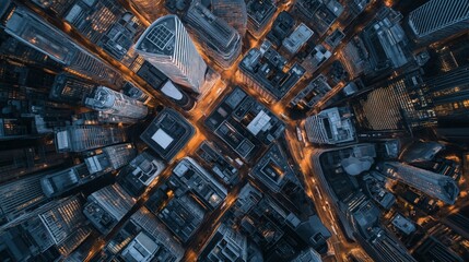 a clean arial top down vertical view of the london skyline