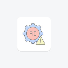 Ai Risk Management lineal color icon , vector, pixel perfect, illustrator file