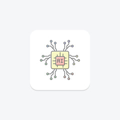 Ai Generalization lineal color icon , vector, pixel perfect, illustrator file