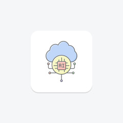 Ai Cloud Platform lineal color icon , vector, pixel perfect, illustrator file