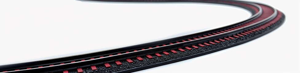 Naklejka premium A close-up of the track's edge, showcasing its black and red color with visible metal edges.