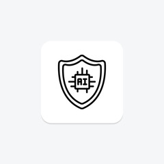 Ai Security line icon , vector, pixel perfect, illustrator file