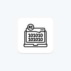 Ai Programming Code line icon , vector, pixel perfect, illustrator file