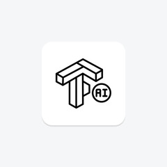Tensorflow line icon , vector, pixel perfect, illustrator file