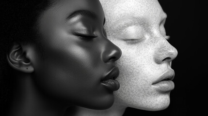 Women black and white portrait